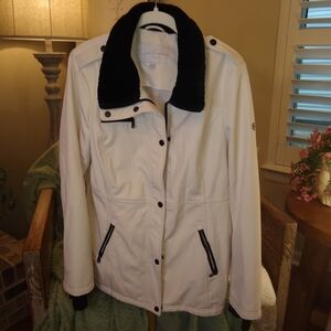 Jessica Simpson White Ski Jacket with Black Details